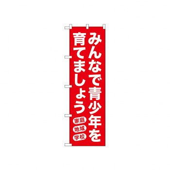 ☆N_のぼり 52543 みんなで青少年を 赤
