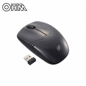 Trackball - OHM 3ボタン ワイヤレス Blue LED 静音マウス ブラック PC-SMWBMS33 K