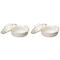 使いやすい器をコンセプトに!!食器のフチをつかみやすいように、長く張り出したフチ形状です。フチに柄がついているため、食器の位置がわかりやすくなっています。サイズ身:120×111×36mm、蓋:110×32mm、組高さ:61mm個装サイズ：20×20×10cm重量身:70g、蓋:63g個装重量：300g素材・材質メラミン仕様容量/7分目:105ml、満水:210mlセット内容2個セット製造国日本使いやすい器をコンセプトに!!●柄面にコーティングを施し、機能性も抜群です。自動洗浄機や消毒保管庫をご利用いただけるうえ、温冷配膳車にも対応しています。※電子レンジには使用しないでください。【特徴】●比重1:5、耐熱温度:120度●プラスチック容器の主流で、様々な絵付けが可能です。●各種プラスチックの中では最も硬度が高く、キズや汚れが付きにくい。●熱伝導率が低く、保温性に優れ、手や唇へのあたりが強くありません。●ステンレスなど金属に強くふれると、落ちにくい汚れが付着することがあります。(メタルマーク)●塩素系漂白剤は、光沢が落ち、黄ばみの原因になりますので使用しないでください。食器のフチをつかみやすいように、長く張り出したフチ形状です。フチに柄がついているため、食器の位置がわかりやすくなっています。