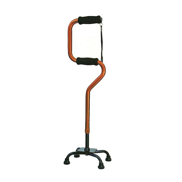 S字クオッドケインオールアルミ四点式。便利な歩行器シリーズです。サイズ使用時サイズ:H72〜84×W17.5×D24(cm)個装サイズ：27×20×78cm重量約680g個装重量：1600g素材・材質アルミ・PP・グリップ/ウレタンゴムキャップ/合成ゴム仕様高さ調整:7段階(ピッチサイズ 約2cm)ゴムキャップ内径:15mm製造国台湾S字クオッドケインオールアルミ四点式。便利な歩行器シリーズです。