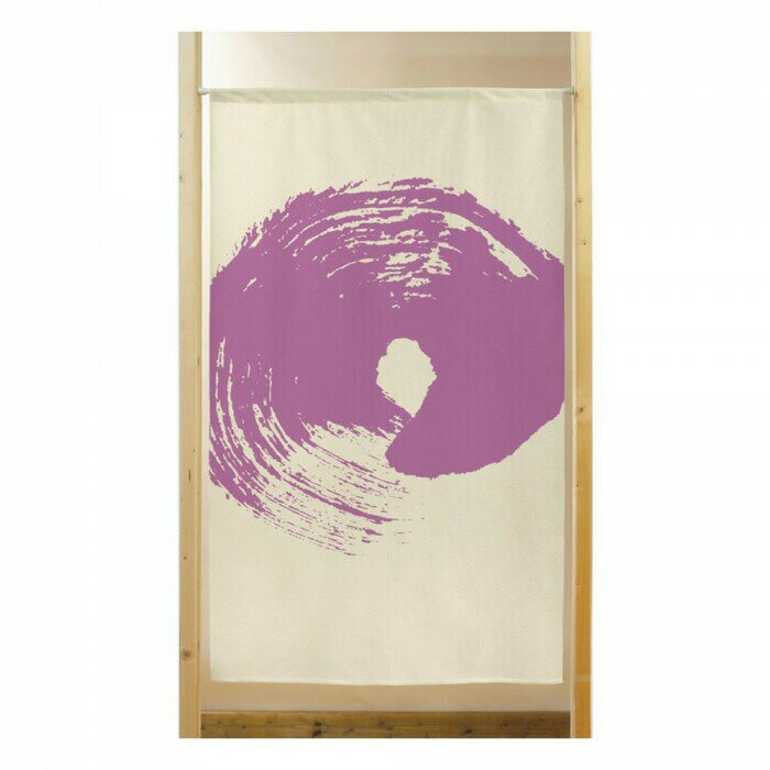 市松柄レースのれん　丸 紫　850×1500　41922