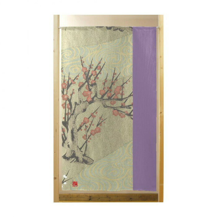 お店・お部屋のインテリアや、お土産・贈り物に!市松模様が入っている程よい透け感が特徴の生地です。軽くて柔らかく、圧迫感が少ないのれんに仕上がります。ハサミで切ってもほつれないカットラインが真ん中にありますので、お好みで切ってご利用ください。...