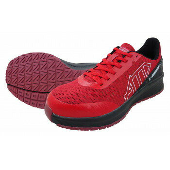 喜多 メッシュローカットセーフティスニーカー　制菌・消臭 25.0cm レッド MG5750