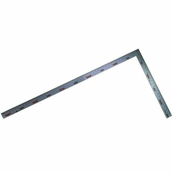 11487 シンワ 曲尺厚手広巾 シルバー 50cm 表裏同目 4段目盛 JIS