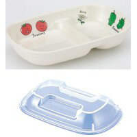 シンカ(信濃化学工業)　子どものうつわ　ベジタ村　二菜皿×2枚(蓋付)　780-VV