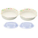シンカ(信濃化学工業) ユニバーサルデザイン食器 16cm 深皿「水玉」×2枚(蓋付) 954-MI
