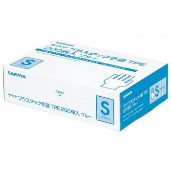 サラヤ プラスチック手袋TPE 200枚 青S 50971