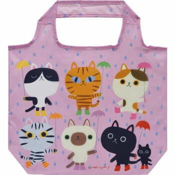 元気いっぱいのねこたち使い勝手の良いエコバッグにプリントされた元気いっぱいのねこたちと一緒にお出掛けしましょう。サイズW38×H29×D11cm個装サイズ：9.0×10.0×2.0cm重量(約)15g個装重量：200g素材・材質ポリエステル100%仕様持ち手の長さ:(約)15cm折りたたみ時:W9×H9×D1cm生産国中国fk094igrjs