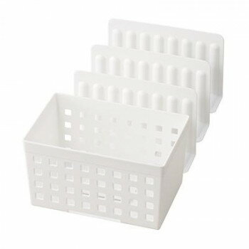 冷凍食材を立たせて整頓できる冷凍庫スタンド。ボックス・仕切りはそれぞれ連結可能で28cm〜45cmの稼働域が出来ます。それぞれの収納量にあわせて仕切りをスライド。向かい合わせて連結させれば、単体で使用できるコの字型スタンドにも。ボックスのメッシュ穴と、仕切りの凹凸で冷気を循環。仕切りの凹凸は食品のくっつきも防ぎます。サイズボックス:約W180×D115×H105mm、仕切り:約W165×D130×H105mm個装サイズ：11.5×14×22.5cm重量ボックス:105g、仕切り:45g(1ヶ)個装重量：260g素材・材質ポリプロピレン生産国日本fk094igrjs