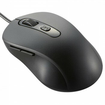 OHM 静音マウス 有線タイプ BlueLEDセンサー付 M ブラック PC-SMUBS5M-K