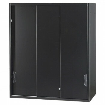 樂天商城 - 豊國工業 壁面収納庫深型3枚引違い(上置) ブラック HOS-HKS3UX-B CN-10色(ブラック)