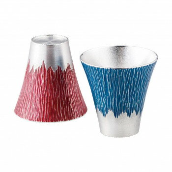 Rakuten - 大阪錫器 錫製富士山タンブラー180ml(小)青朱ペア fut-1-2P 4112-077