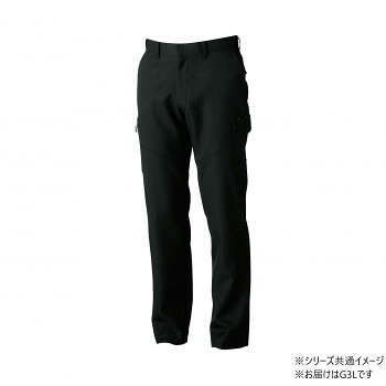 桑和 9668-98 カーゴパンツ(ノータック.脇ゴム) G3Lサイズ ブラック(4) SOWA