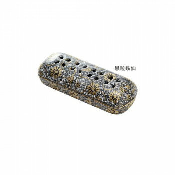 Incense Stick Stands - 九谷焼 夕凪 寝かせる線香皿 小　黒粒鉄仙