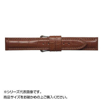 Watch Band, Belt - MIMOSA(ミモザ) 時計バンド IT型押ワニ 19mm ブラウン (美錠:銀) CIT-C19