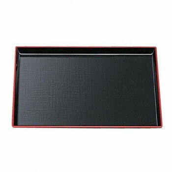 長角布目盆 黒天朱SL(ノンスリップ加工) 尺4 50305230