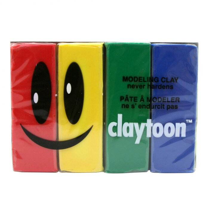 MODELING CLAY(モデリングクレイ)　claytoon(クレイトーン)　カラー油粘土　4色組(...