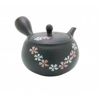 春秋黒泥釜形ノタ打花急須 350cc Y-538