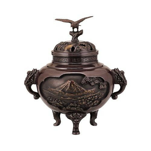 高岡銅器　香炉　壱不二弐鷹参茄子　香炉 130-02