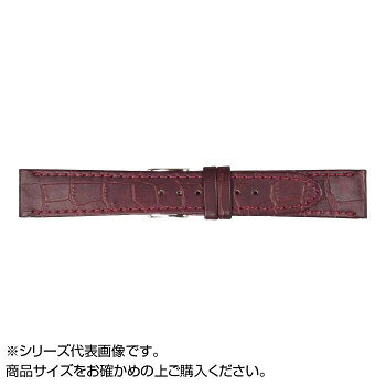 MIMOSA(ミモザ) 時計バンド P型押ワニ 19mm ワイン (美錠:銀) CP-W19