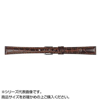 Ladies - MIMOSA(ミモザ) 時計バンド RA型押ワニ 12mm ダークブラウン (美錠:銀) CRA-B12