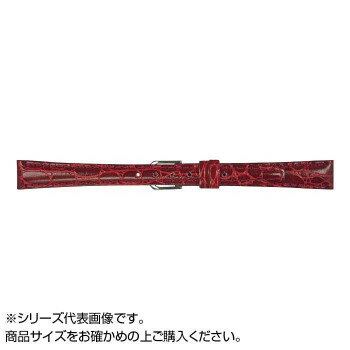 Ladies - MIMOSA(ミモザ) 時計バンド RA型押ワニ 14mm ワイン (美錠:銀) CRA-W14