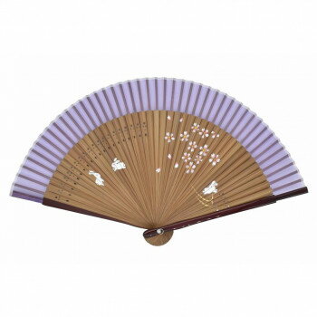 Rakuten - 大西賢製販 Ripple レディース短地シルクペンテックス扇子 21cm 桜うさぎ パープル S27-LTSP13 15個セット