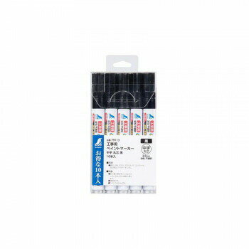 Writing Things - シンワ測定 工事用 ペイントマーカー 中字 丸芯 黒 10本入 79113