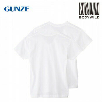 グンゼ インナーTシャツ BODYWILD 半袖 Vネック 2枚組 ホワイト L BW5015A