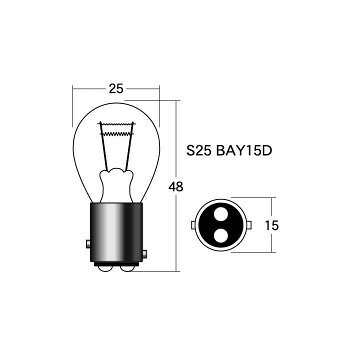 Light Valves - M＆Hマツシマ　白熱電球(1個入) 12v23/8w S25 BAY15D オレンジ 1P3410 OR 23個セット