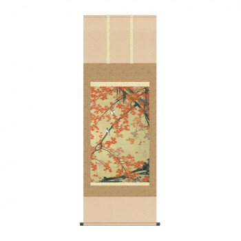 Hanging Scrolls - 掛軸 伊藤若冲紅葉小禽図 54.5×153cm KZ2G9-035