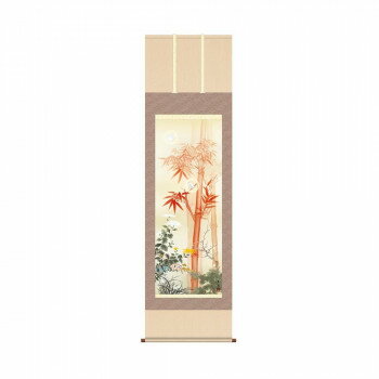 掛軸 根本葉舟吉祥四君子繚乱図 54.5×190cm KZ2D5-049