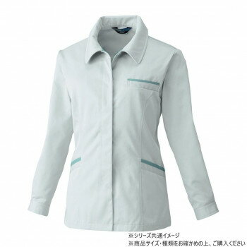 Long-Sleeved - 桑和 4222 レディース長袖スモック Lサイズ シルバーグレー(22)