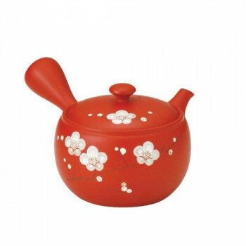 Tea-Utensils - 竹春朱泥碗特白梅かご網 急須 Y818