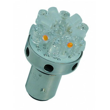 Light Valves - M＆Hマツシマ (1個)12v BAY15Dレッド＆電球色 18LED スーパーワイドビーム L8183