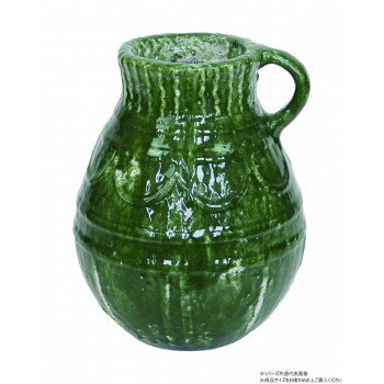 村田屋産業 グレーズドジャーポット トラムグリーン L 1518
