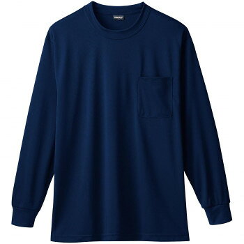 桑和 50384 長袖Tシャツ(胸ポケット付き) 4Lサイズ ネイビー(1) SOWA