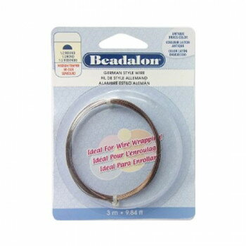 Embroidery - Beadalon(ビーダロン) ハーフラウンドワイヤー アンティークブラス 0.81mm×3m 20