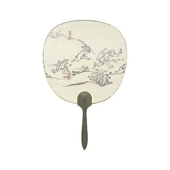 日本製(MADE IN JAPAN) うちわ 鳥獣戯画 猿追い 2221