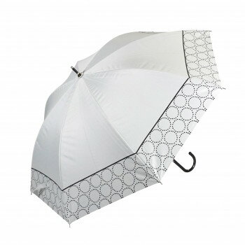 藤田屋 晴雨兼用長傘ショート 50cm 晴雨兼用ショート サークル ホワイト SS-2555(KT)