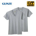 グンゼ インナーTシャツ G.T.HAWKINS 半袖 Vネック 2枚組 グレーモク L HK10152
