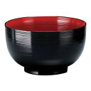 福井クラフト 4.5寸刷毛目丼 黒内朱 41000560