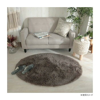 グラムスタイル シフォン 楕円形 GBE グレージュ 90x130cm 「GSCD312205」