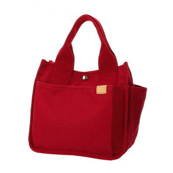 DOT＆STRIPE キャンバス両サイドポケット付きトート 062 レッド DS-15592