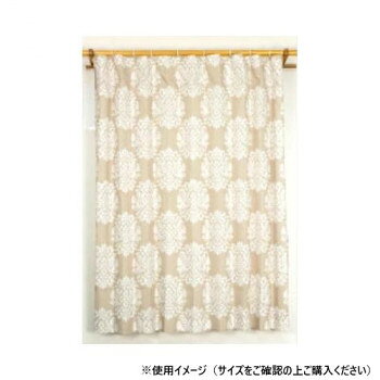 おすすめ突っ張り棒、のれん棒などで使えるフラットカーテンです。クローゼット、収納、ふすま代わりの仕切り、リビングに階段がある部屋の冷気対策などに使われています。カーテンとして窓に取り付ければキレイな波のカーテンでやわらかな窓辺に早変わり。キレイな波ができるラウンド加工で生地がキレイに広がり、まるで1枚布やフラットカーテン、のれんのように。より柄がハッキリ見えるので、スッキリした感じになります。丸ごと洗濯機で洗えるので、いつでも清潔に保てます。【幅の変動について】最大限に寄せて20cm。最大限に伸ばして140cmです。形状安定で波が出しているカーテンです。幅は60cmから110cmぐらいがキレイな波が出るサイズとなります。【ラウンド加工】連なるカマボコ上の板に乗せて、圧を掛ける加工。きれいな波にする加工。※本商品は、1個につき1枚のカーテンです。つっぱり棒は入ってません。サイズ幅60-110×丈135cm個装サイズ：36.5×11.5×11cm重量個装重量：540g仕様ラウンド加工セット内容カーテン1枚(薄め)つっぱり棒で使えるリングランナー10個(内径約3.4cm)アジャスターフック10個カーテンをまとめるタッセル1枚生産国中国fk094igrjs