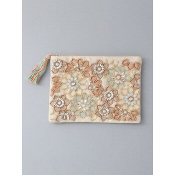 東京かんかん ビーズ刺繍フラットポーチ ミックス M42-0862MX
