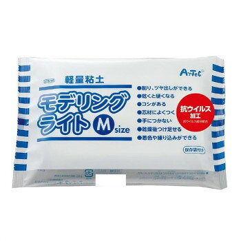 軽くて彫れるねんど乾燥後、彫刻刀ややすり等で自由に加工できます。コシがあり、形が決まります。乾燥後は石像のような質感に。磨くとツヤが出ます。細かい造形に向いているねんどです。 乾燥後に彫刻刀で彫ることができ、紙やすりで磨くとツヤが出ます。非常に軽いねんどで、絵の具での着色もできます。100g毎に小分けして個別に包装しています。ペットボトルや缶など、どんな芯材でもよくつきます。サイズ約120×20×140mm個装サイズ：13×22×3cm重量150g個装重量：150g素材・材質樹脂中空体、石粉などセット内容本体×1、チャック袋生産国日本fk094igrjs
