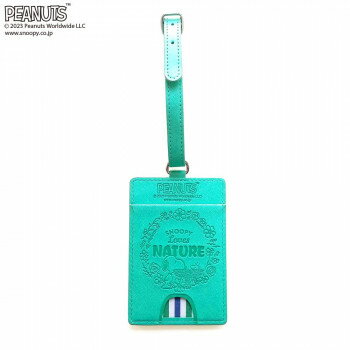 PEANUTS　スヌーピー　Fレザー(NATURE)　カードホルダー　グリーン