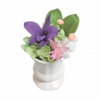 お供え用(仏花)　お供えアレンジメント　プリザーブドフラワー　芽衣(めい)　パープル　C32760