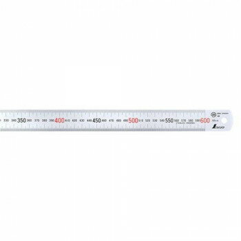 シンワ測定 直尺 シルバー 60cm 赤数字入 JIS 13021